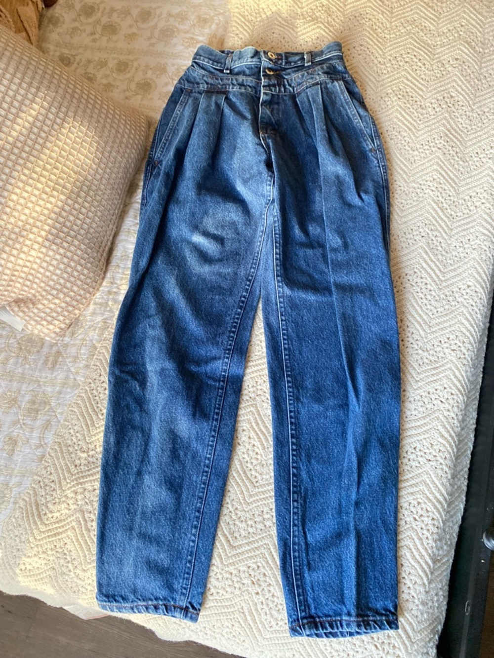 Vintage Lee 80’s Blue Move High Waisted Tapered Denim Jeans — Women’s 8
